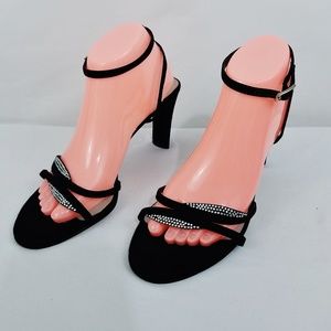 Karen Scott Amber Heels Sandals Size 8.5 M Black